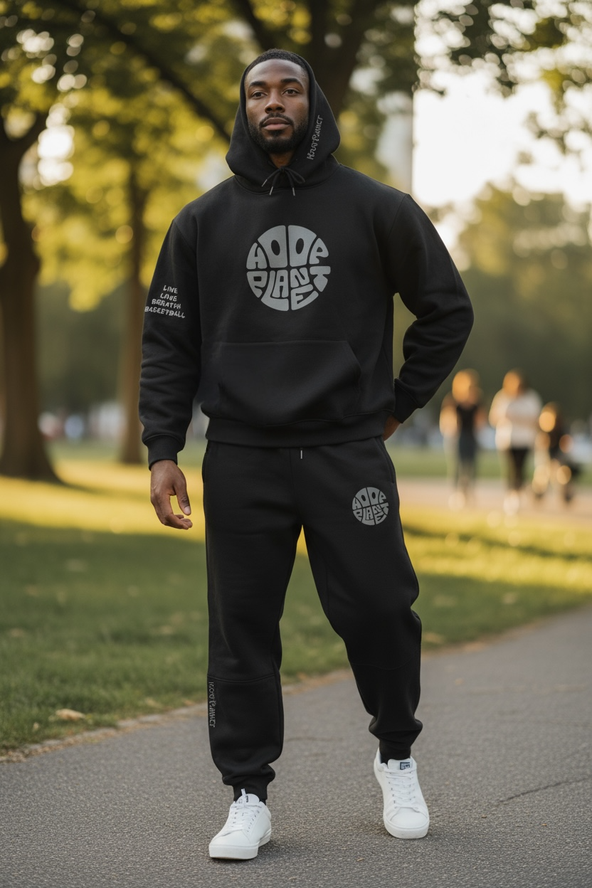 HoopPlanet Live Love Breathe Basketball Black Reflective Limited Edition Jogger Set