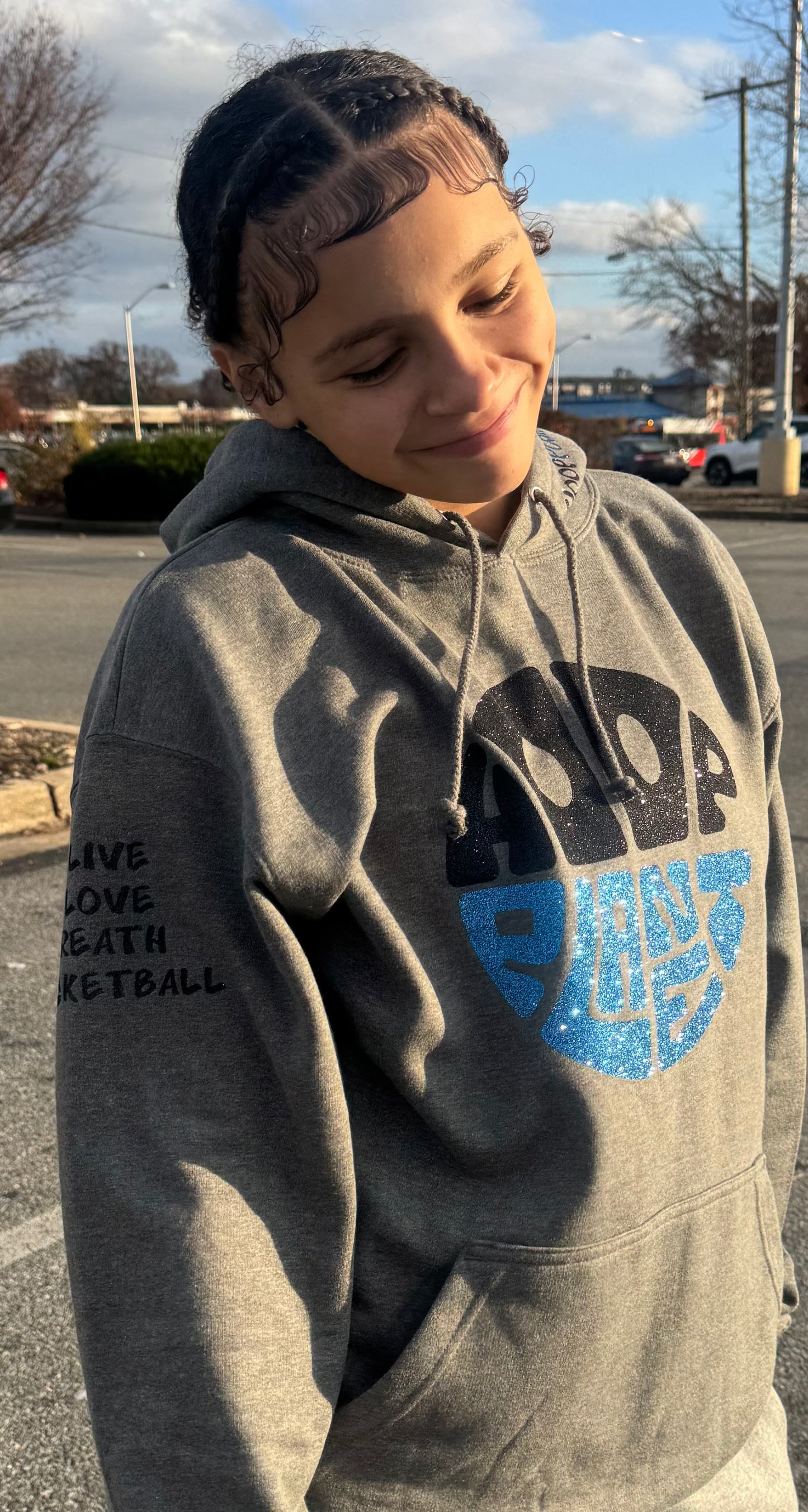 HoopPlanet Live Love Breathe Basketball SHE HOOPS Hoodie